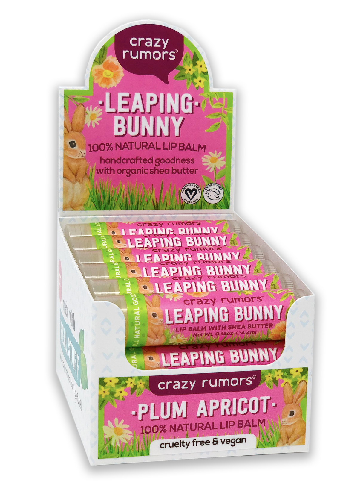 All Natural, Vegan Leaping Bunny Plum Apricot Lip Balm - Easter / Spring