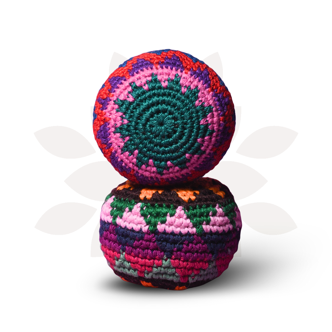 Crochet Multicolor Hacky Sack Stress Ball | Foot Sack - Guatemala