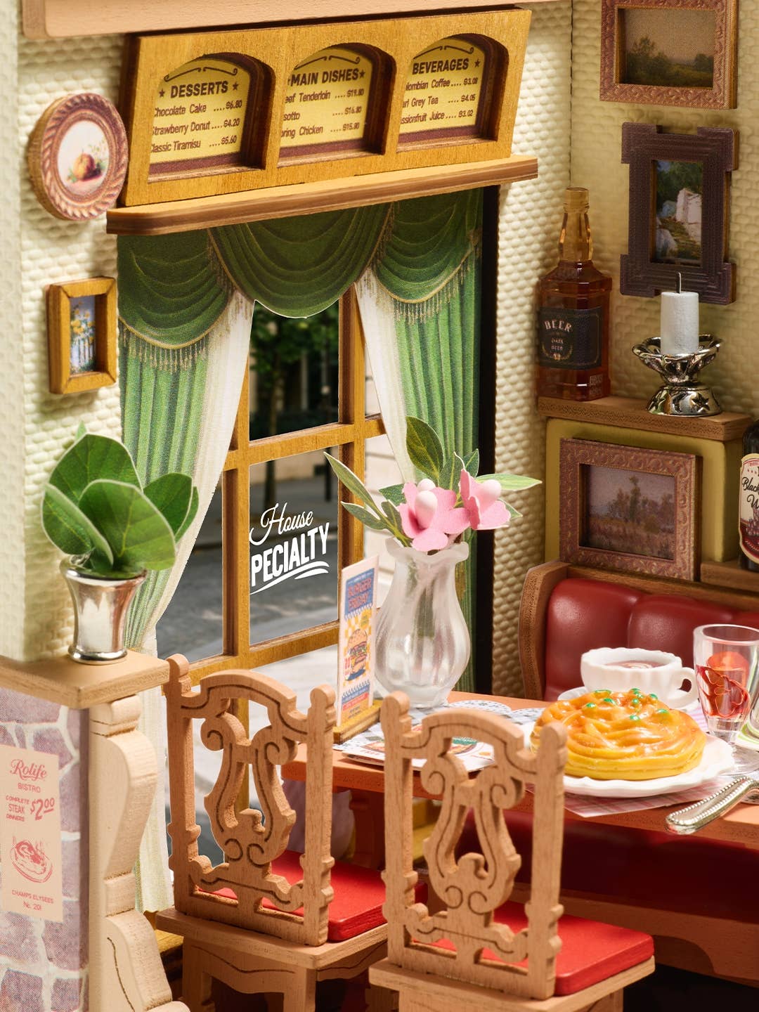 DIY Miniature House Kit: Champs-Élysées Bistro