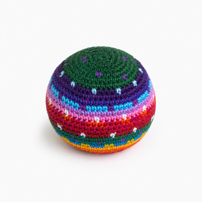 Crochet Multicolor Hacky Sack Stress Ball | Foot Sack - Guatemala