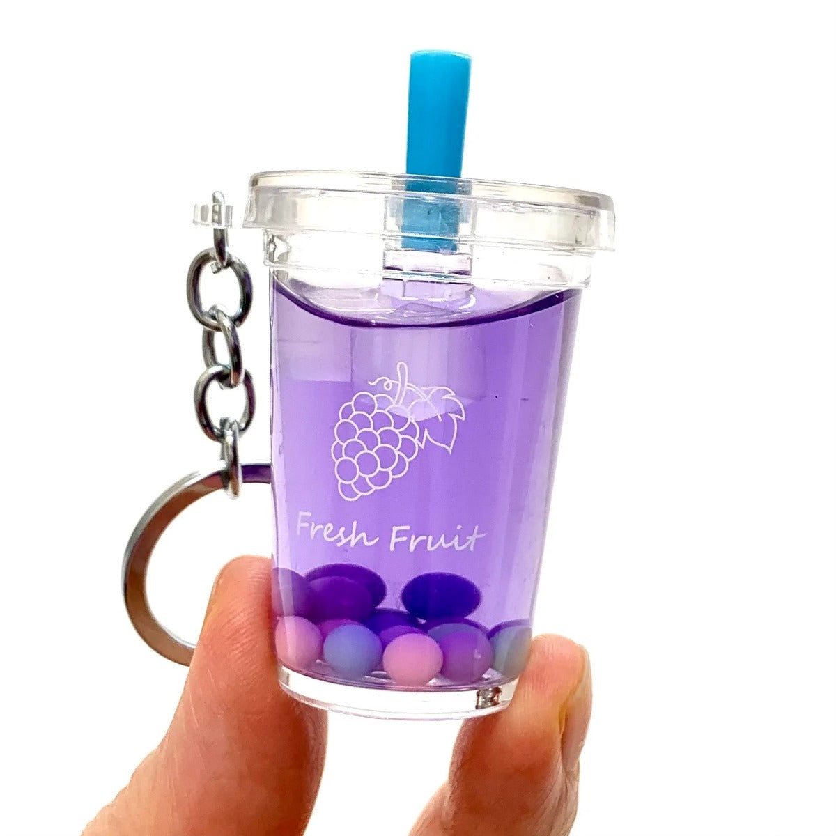 Icy Fruit Boba Tea Keyrng