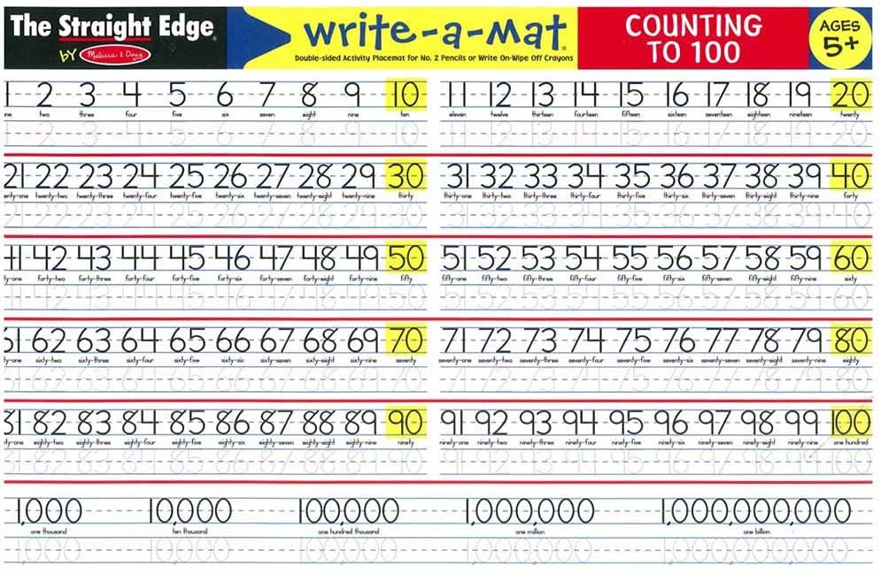 Count to 100 Learning Mat