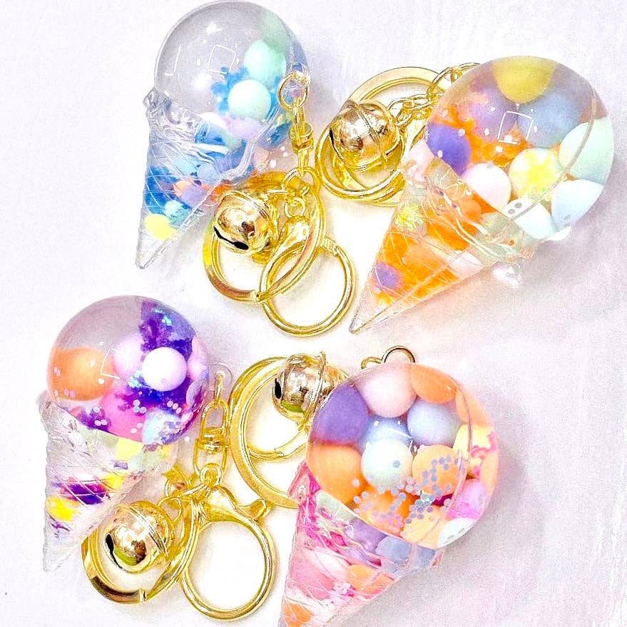 Ice Cream Boba Key Charm
