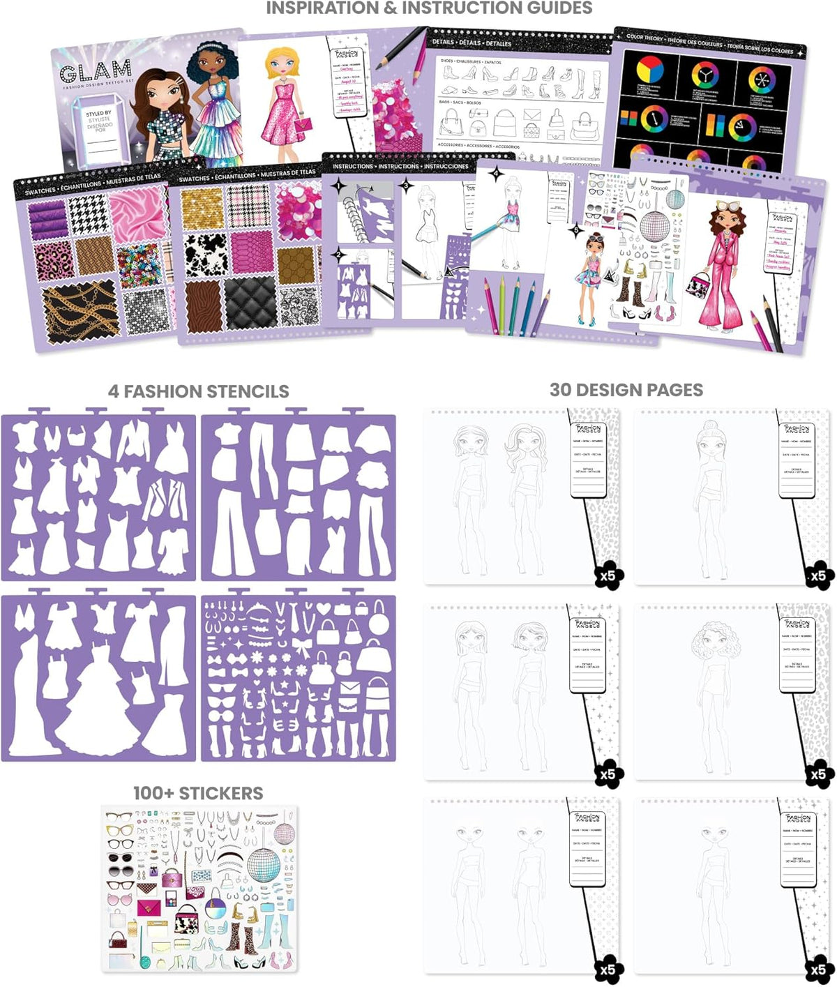 Glam Fashion Sketch Set