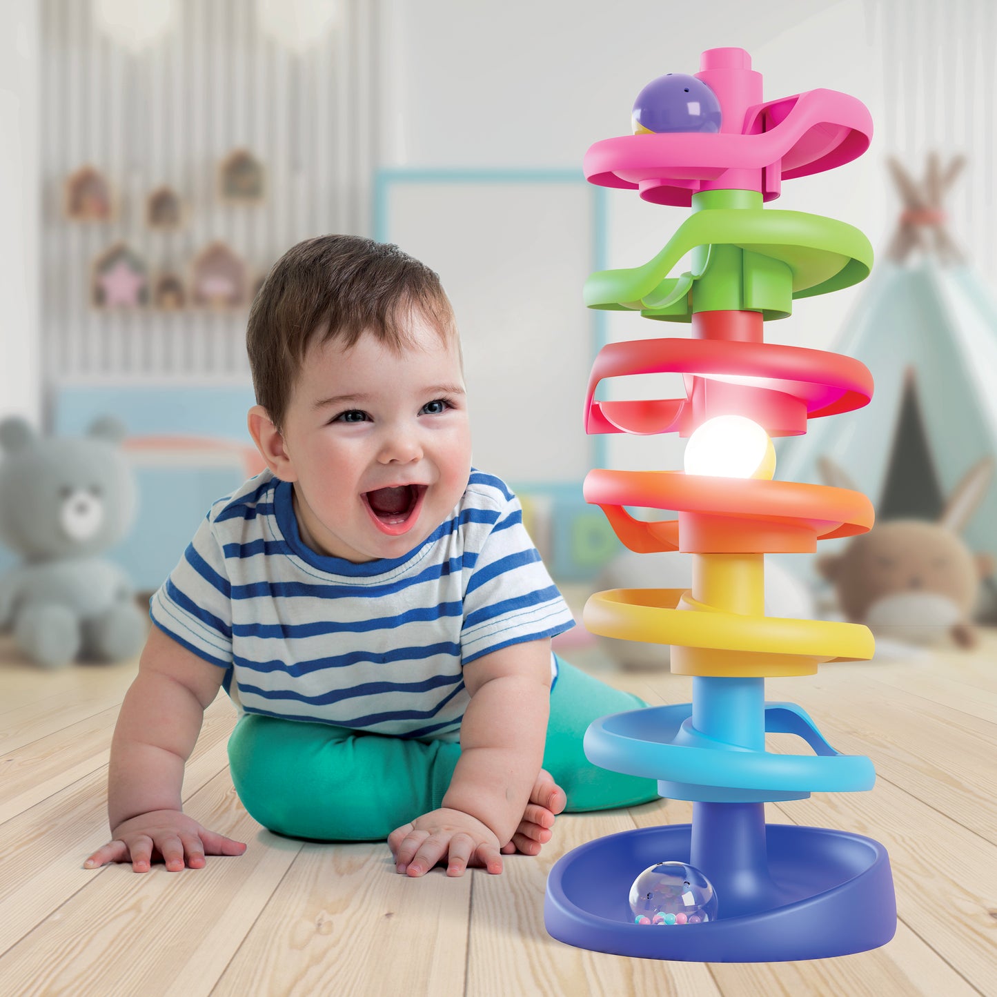Spiral Tower with Lights
